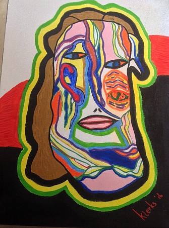 Misgezicht geschilderd door Rene Klerks