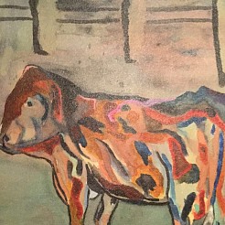 Ecoline op doek kleuren koe geschilderd door 