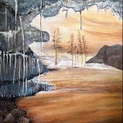 Canadese ijsgrot geschilderd door 