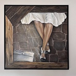 Waiting for my friend geschilderd door 