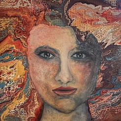 Colorfule face geschilderd door 