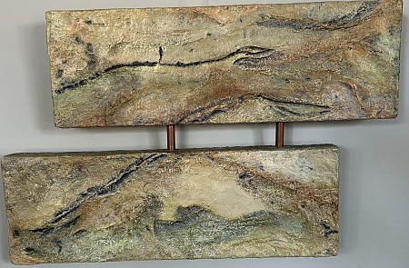 Abstract landschap geschilderd door Hannie Hopster