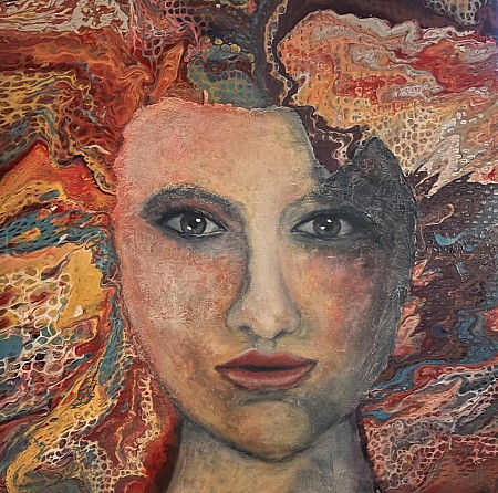 Colorfule face geschilderd door Dorien Kouwert