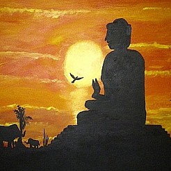Boeddha geschilderd door 