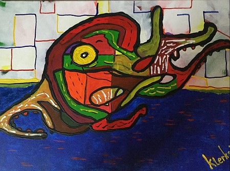 Octopus geschilderd door Rene Klerks