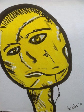 Simpel geel geschilderd door Rene Klerks