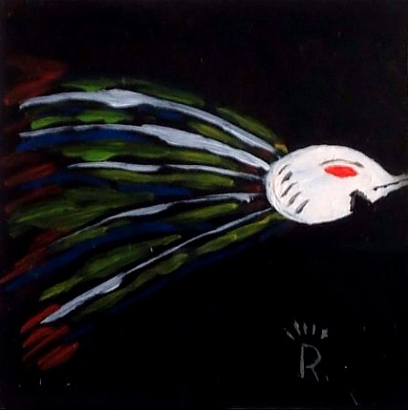Vreemde vogel geschilderd door Rene Klerks