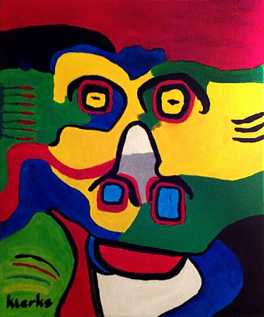 Four eyes geschilderd door Rene Klerks
