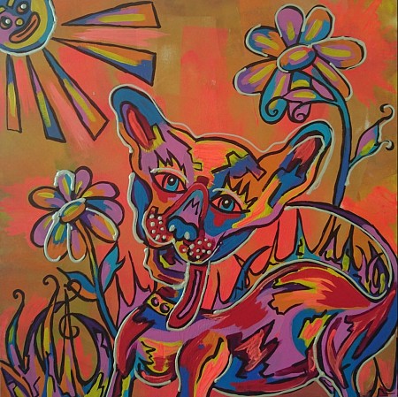 Happy Dog geschilderd door Zippora Meijer