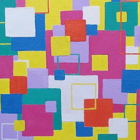 Abstract geometrische spel 3 geschilderd door Anita art nondual