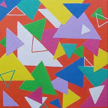 Abstract geometrisch spel 1 geschilderd door Anita art nondual