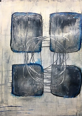 Verbinding (blauw) geschilderd door Atelier Landfort