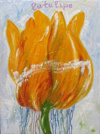 Tulp geschilderd door Nelly Biessen