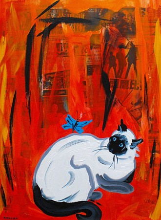 La chatte geschilderd door Nelly Biessen