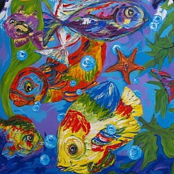 Fish geschilderd door 