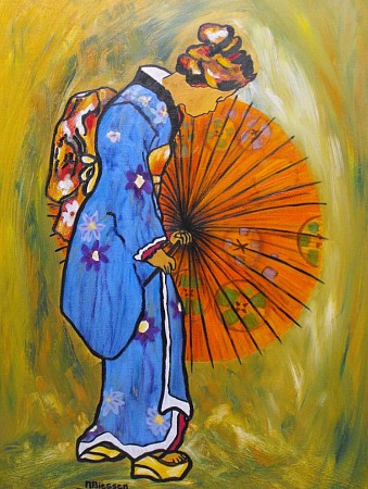 Japonaise geschilderd door Nelly Biessen