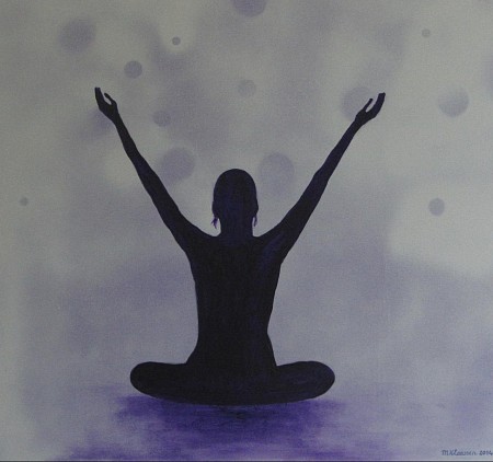 Yoga art 6 geschilderd door Marianne Klaassen