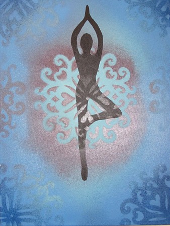 Yoga art 6 geschilderd door Marianne Klaassen