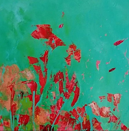 Fields of joy geschilderd door Lian de Zwaan