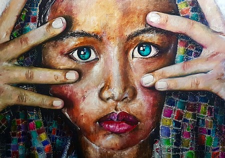 Angel Eyes geschilderd door Patrick van Haren