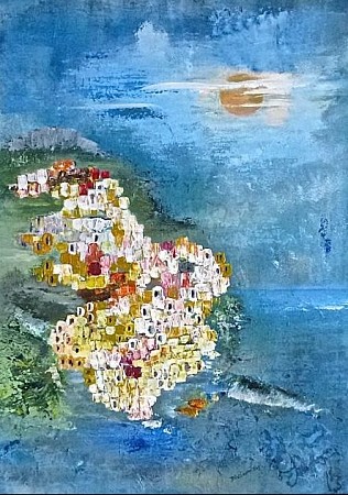 Cinque Terre, Italie geschilderd door Irene van Uxem