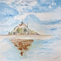 Mont Saint Michel geschilderd door 