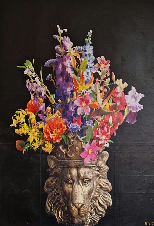 Lion Flowers geschilderd door WVD ART