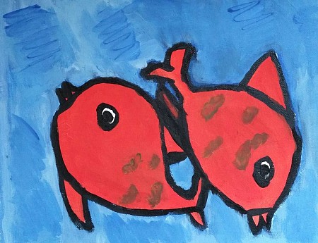 Visjes geschilderd door Saskia Huurman