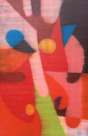 In Licht Gevormd (rood 2) geschilderd door Jack Vissers