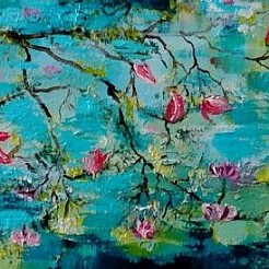 Waterlelies geschilderd door 
