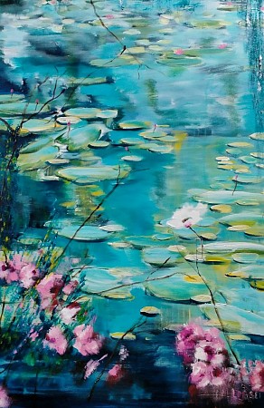 Waterlelies geschilderd door Loes Loe-sei Beks