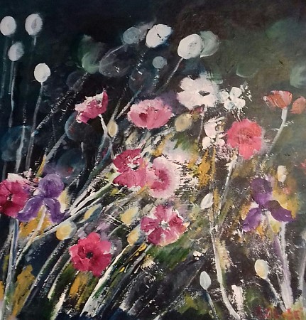 Wilde bloemen (3) geschilderd door Loes Loe-sei Beks