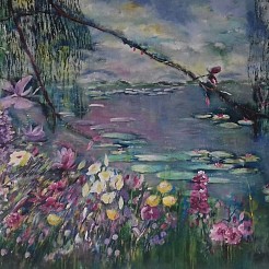 Tuinen van Giverny (Monet) geschilderd door 
