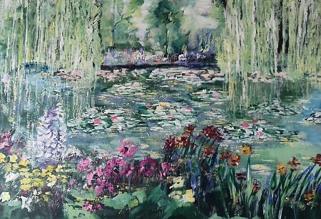 Tuinen van Monet geschilderd door Loes Loe-sei Beks