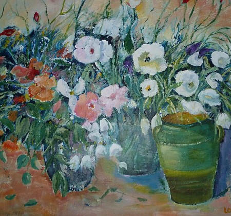 Bloemen geschilderd door Loes Loe-sei Beks