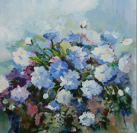 Bloemen geschilderd door Loes Loe-sei Beks
