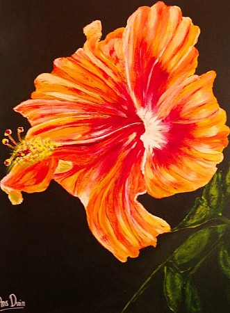 Hibiscus geschilderd door AnsDuinArt.nl