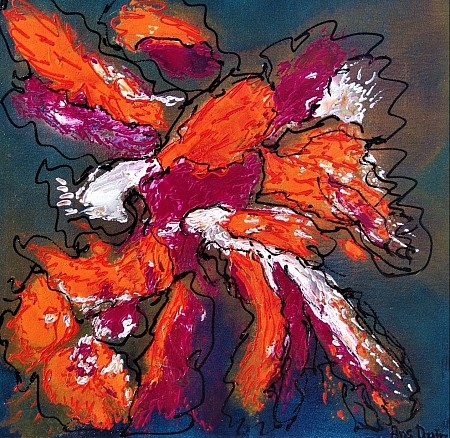 Abstract in orange and purple.  Sale! geschilderd door AnsDuinArt.nl