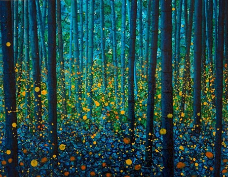 Fireflies geschilderd door Db Waterman