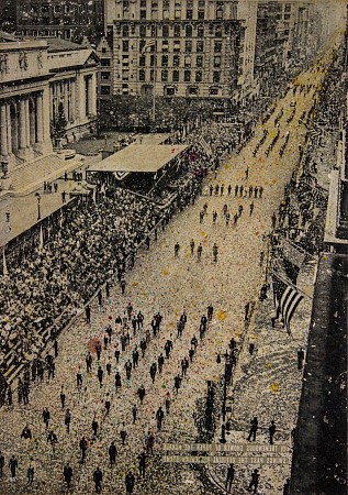 Fifth avenue, 65.000 marchers geschilderd door Db Waterman