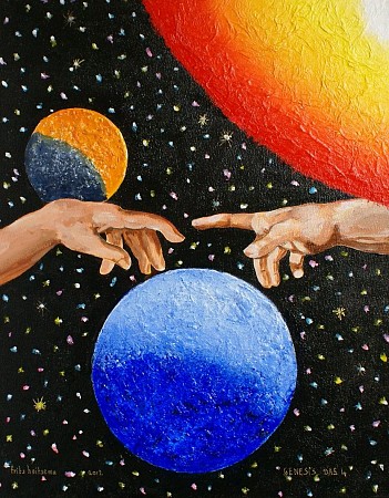 Genesis dag 4 geschilderd door Frits Hoitsema KUNSTSCHILDER