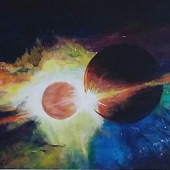 Universum geschilderd door 