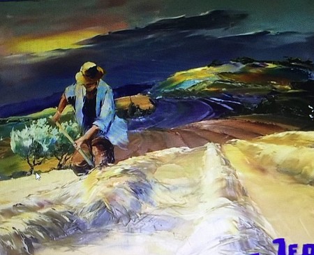The farmer geschilderd door Andre Claeys