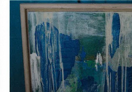 Untitled abstract  - groen met blauw geschilderd door QUINTAINE MODERN ART