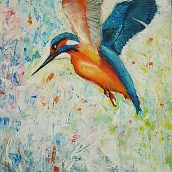 Ijsvogel geschilderd door 