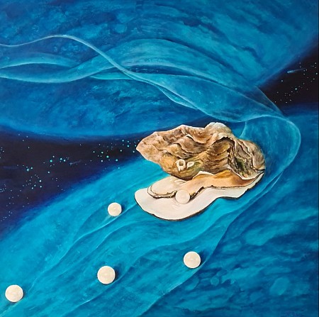 Pearl geschilderd door Nina Romijn kunstenaar schilderijen