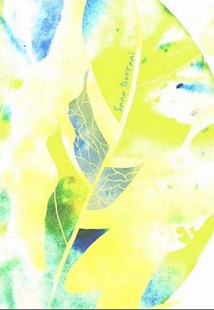 Curved Yellow Leaf geschilderd door Sana Durrani