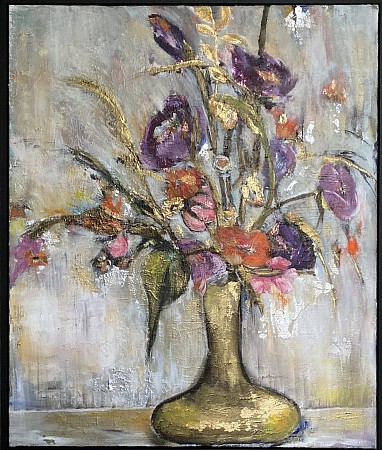 Flowers to love geschilderd door Imke de Vries