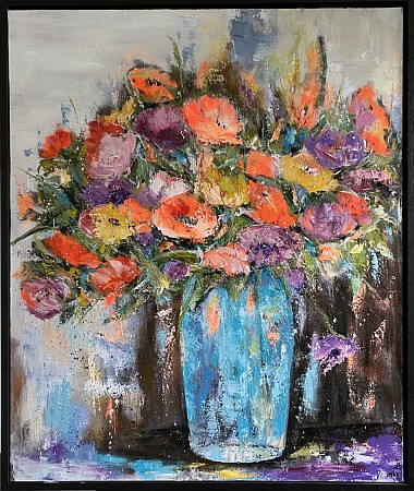 A lot of Flowers 1 geschilderd door Imke de Vries