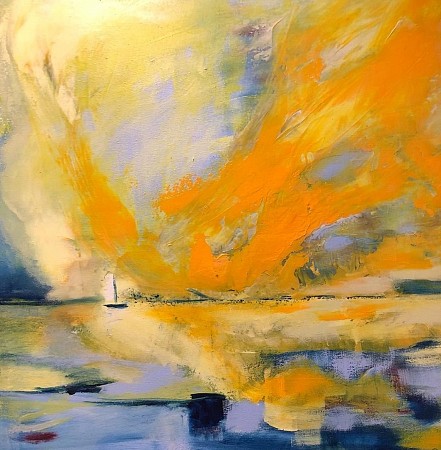 Intimiteit tussen Zon en Water geschilderd door RietjeArt